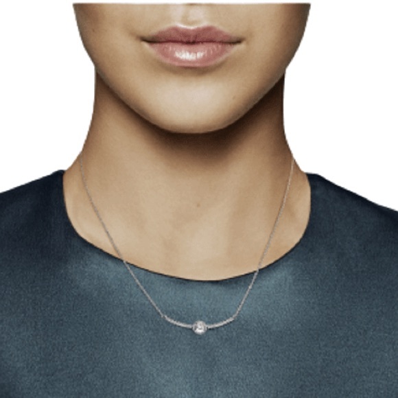 New Pandora Women’s Elegant Silver Necklace with Crystal Pendant With Dust Bag - Picture 2 of 3